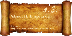 Adamcsik Ermelinda névjegykártya